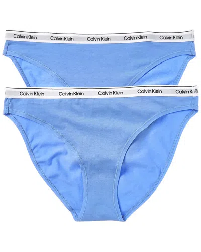 Calvin Klein 2pk Modern Logo Bikini In Blue