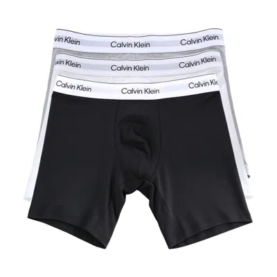 Pre-owned Calvin Klein 3 Pack Boxer Briefs 'black/grey/white' | Men's Size L