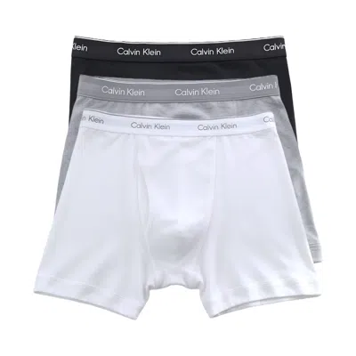 Pre-owned Calvin Klein 3 Pack Boxer Briefs 'black/grey/white' | Men's Size L