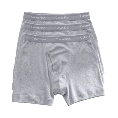 Pre-owned Calvin Klein 3 Pack Boxer Briefs 'heather Grey' | Men's Size L