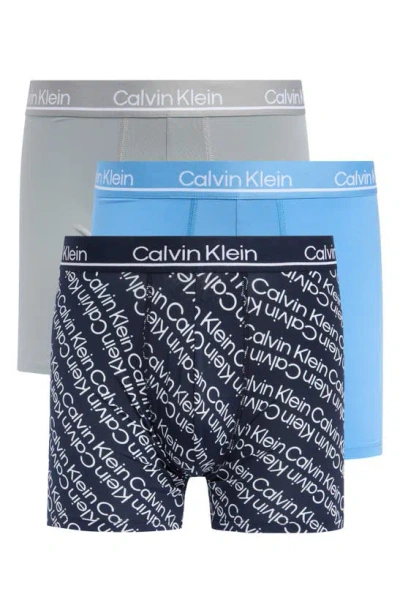 Calvin Klein 3-pack Boxer Briefs In Silver Lake
