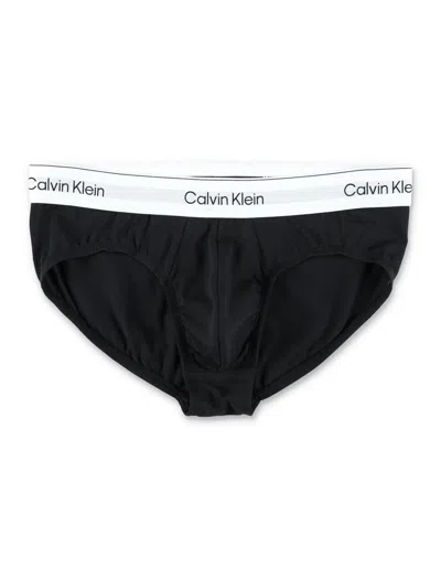 Calvin Klein 3-pack Cotton Blend Briefs In Black