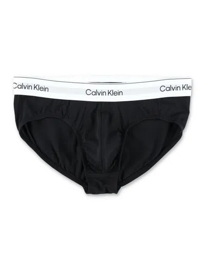 Calvin Klein 3-pack Cotton Blend Briefs In Black