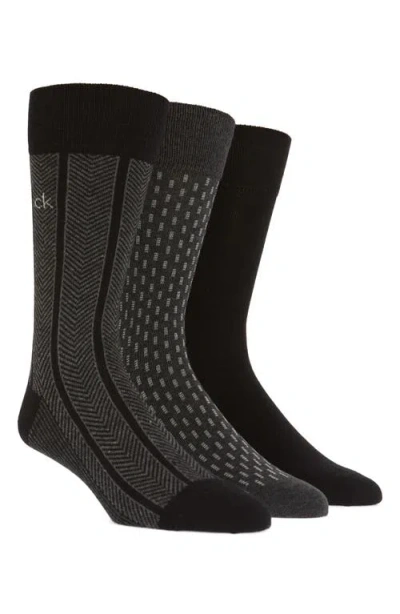 Calvin Klein 3-pack Cotton Blend Socks In Black