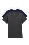 Calvin Klein 3-pack Cotton Crewneck Undershirts In White/navy/charcoal