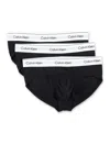 Calvin Klein Icon Cotton Stretch 3 Pack Hip Briefs In Black