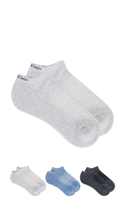 Calvin Klein 3 Pack Cushion Recycled No Show Socks In Blue
