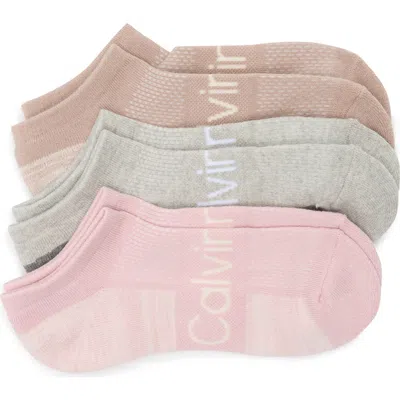 Calvin Klein 3-pack Cushioned No Show Socks In Multi