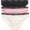 Calvin Klein 3-pack Hashtag Rib Knit Bikini Briefs In Animal Print