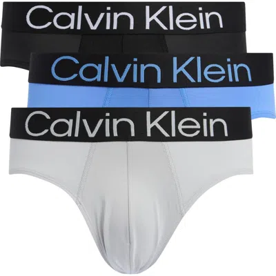 Calvin Klein 3-pack Hip Briefs In L30 Black/ultr