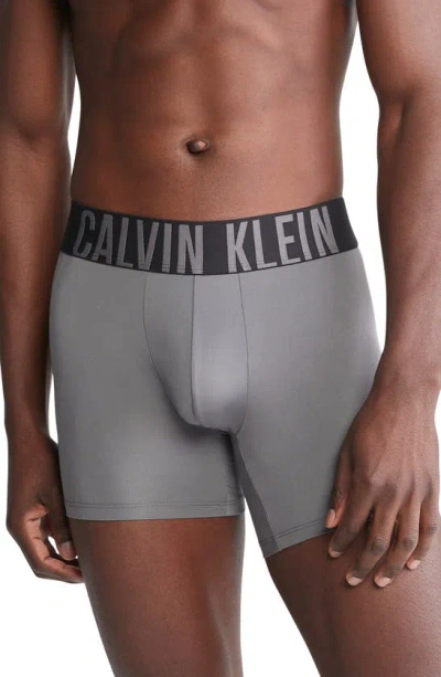 Calvin Klein 3-pack Intense Power Microfiber Boxer Briefs In 549 Black/