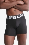 Calvin Klein Intense Power Logo Waistband Micro Boxer Briefs, Pack Of 3 In Lxo Black/grey