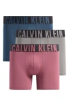 Calvin Klein 3-pack Intense Power Microfiber Boxer Briefs In Navy Stone