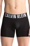 Calvin Klein Mens Black Black Black Logo-waistband Pack Of Three Stretch-cotton Trunks In Q1q Black/syrah