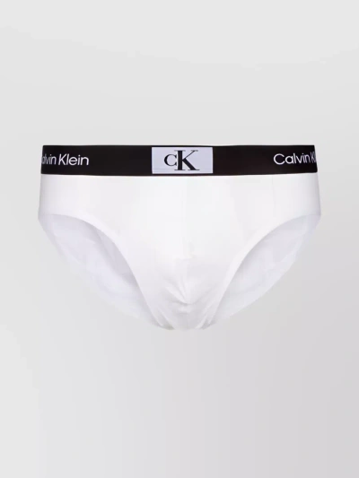 Calvin Klein 3-pack Logo-waistband Stretch Briefs In White
