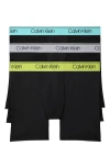 Calvin Klein 3-pack Low Rise Microfiber Stretch Boxer Briefs In Black Bodie
