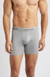 Calvin Klein 3-pack Low Rise Microfiber Stretch Boxer Briefs In Black/griff