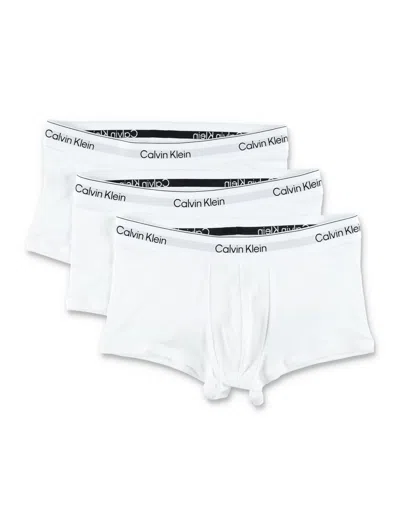 Calvin Klein 3 Pack Low Rise Trunks In White