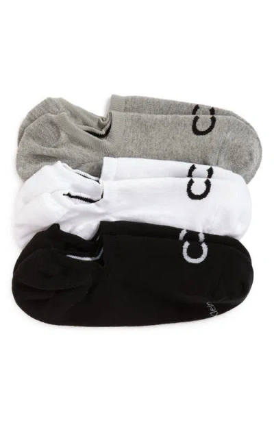 Calvin Klein 3-pack No-show Socks In Grey/white/black