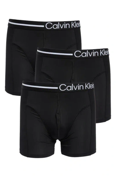 Calvin Klein 3-pack Renew Boxer Briefs In Black