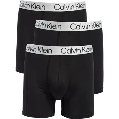 Calvin Klein 3-pack Stretch Boxer Briefs In Black
