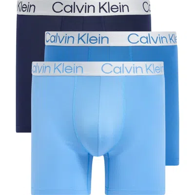 Calvin Klein 3-pack Stretch Boxer Briefs In Dvc 1 Peacoat