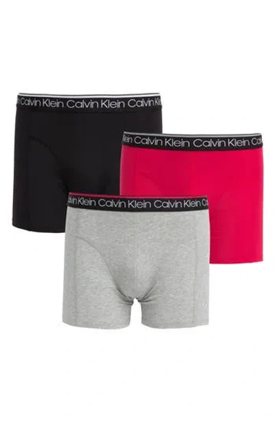 Calvin Klein 3-pack Stretch Cotton Boxer Briefs In Jtl Empower/grey