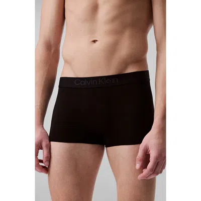 Calvin Klein 3-pack Stretch Modal Trunks In Black