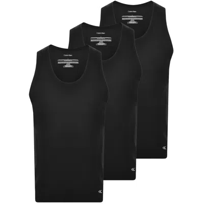 Calvin Klein 3 Pack Vest T Shirts Black