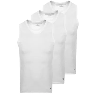 Calvin Klein 3 Pack Vest T Shirts White