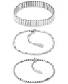 Calvin Klein 3-pc. Set Stacked Bracelets In Metallic