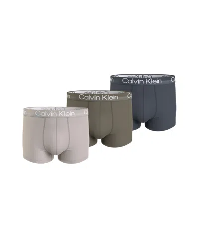 Calvin Klein 3-piece Logo Underwear In Gray