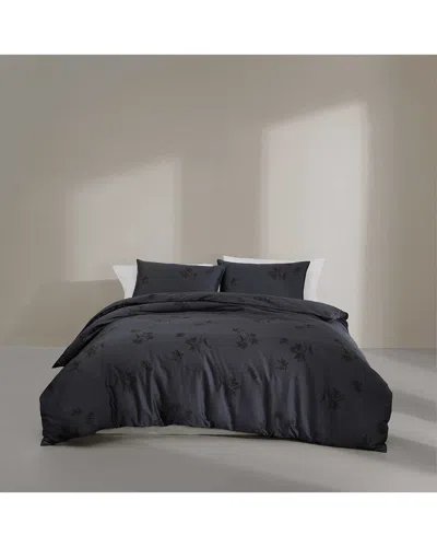 Calvin Klein 300 Thread Count Vintage Botanical Cotton Comforter Set In Black