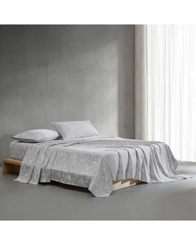 Calvin Klein 300 Thread Count White Flowers Cotton Sateen Sheet Set