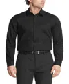 Calvin Klein 33k5856 Dress Shirt Men's Black Stretch Button Up Fts136 In Black