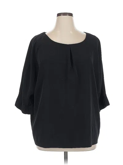 Pre-owned Calvin Klein 3/4 Sleeve Blouse In Black