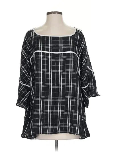 Pre-owned Calvin Klein 3/4 Sleeve Blouse In Black