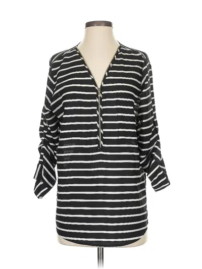 Pre-owned Calvin Klein 3/4 Sleeve Blouse In Black