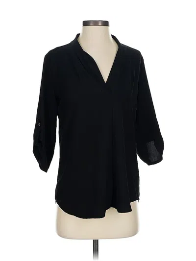 Pre-owned Calvin Klein 3/4 Sleeve Blouse In Black