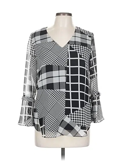 Pre-owned Calvin Klein 3/4 Sleeve Blouse In Black