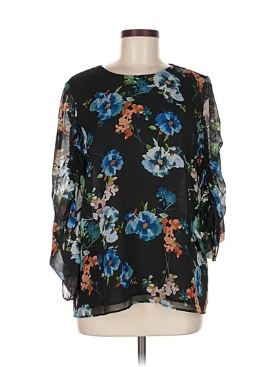 Pre-owned Calvin Klein 3/4 Sleeve Blouse In Black