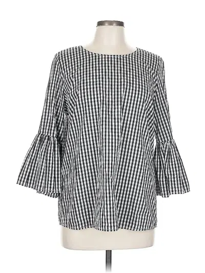 Pre-owned Calvin Klein 3/4 Sleeve Blouse In Black