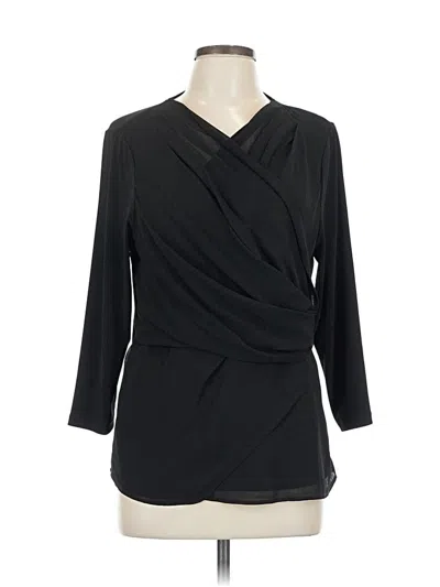 Pre-owned Calvin Klein 3/4 Sleeve Blouse In Black