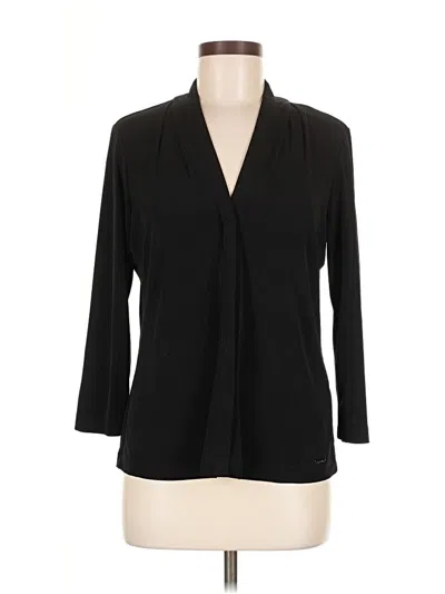 Pre-owned Calvin Klein 3/4 Sleeve Blouse In Black