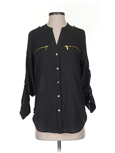 Pre-owned Calvin Klein 3/4 Sleeve Blouse In Black