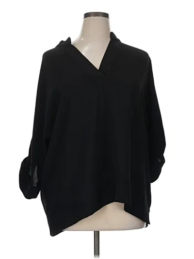 Pre-owned Calvin Klein 3/4 Sleeve Blouse In Black