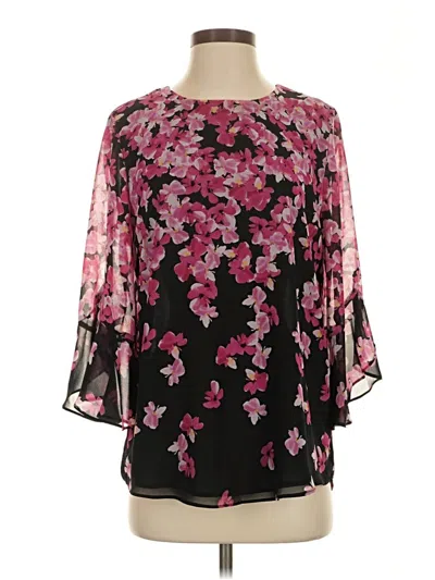 Pre-owned Calvin Klein 3/4 Sleeve Blouse In Black