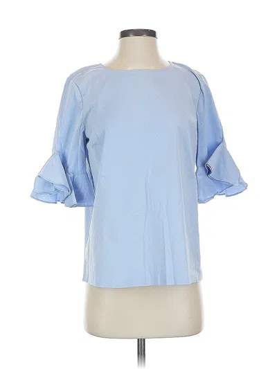 Pre-owned Calvin Klein 3/4 Sleeve Blouse In Blue