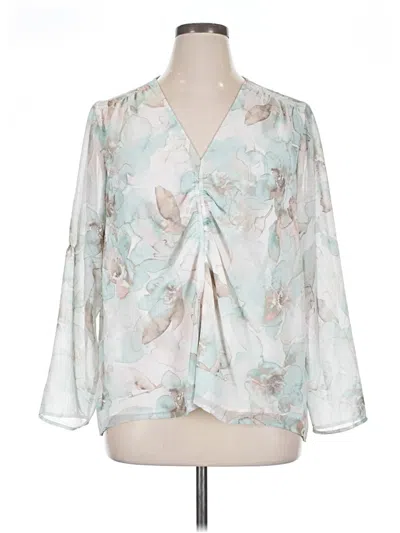 Pre-owned Calvin Klein 3/4 Sleeve Blouse In Blue