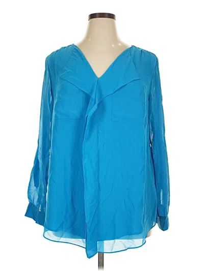Pre-owned Calvin Klein 3/4 Sleeve Blouse In Blue